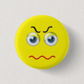 Angry Emoji Ronde Button 3,2 Cm (Voorkant)