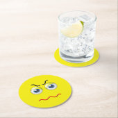 Angry Emoji Ronde Kartonnen Onderzetter (Insitu)