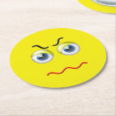 Angry Emoji Ronde Kartonnen Onderzetter (Gebogen)