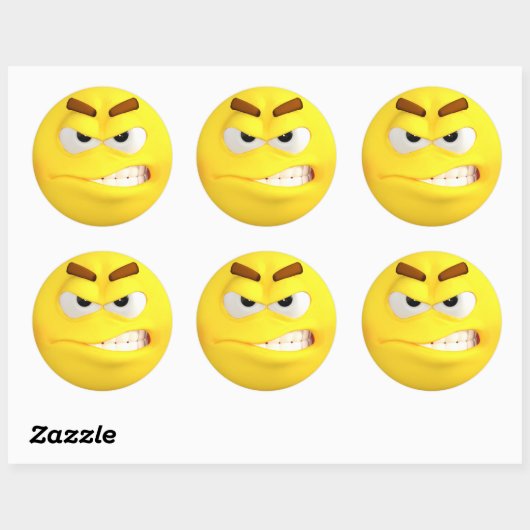 Angry Emoji Ronde Sticker (Vel)