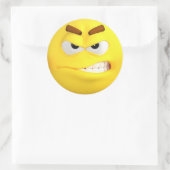 Angry Emoji Ronde Sticker (Tas)