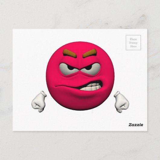 Angry emoticon briefkaart (Achterkant)