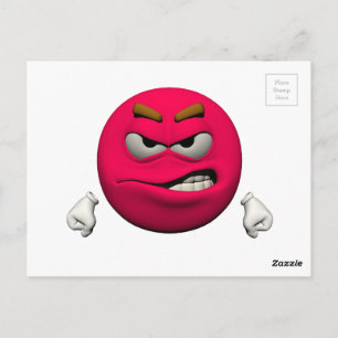 Angry emoticon briefkaart