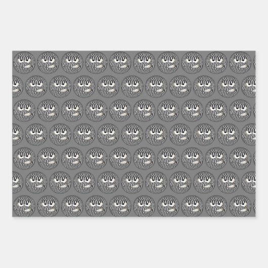 Angry Emoticon Face Tiled Pattern Inpakpapier Vel (Voorkant 3)