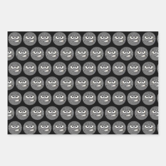 Angry Emoticon Face Tiled Pattern Inpakpapier Vel (Voorkant 2)