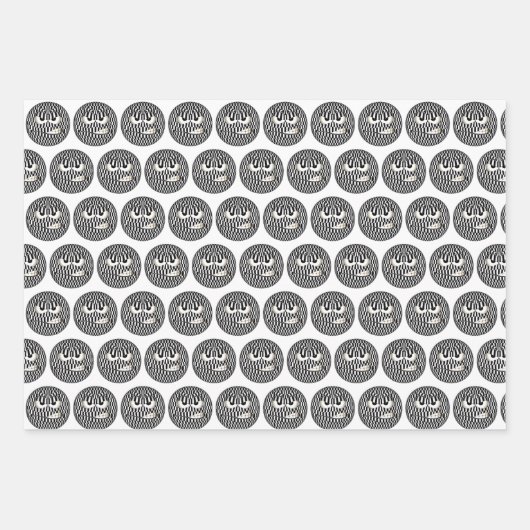 Angry Emoticon Face Tiled Pattern Inpakpapier Vel (Voorkant)