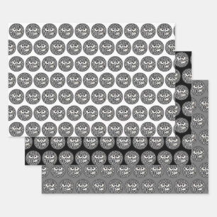 Angry Emoticon Face Tiled Pattern Inpakpapier Vel