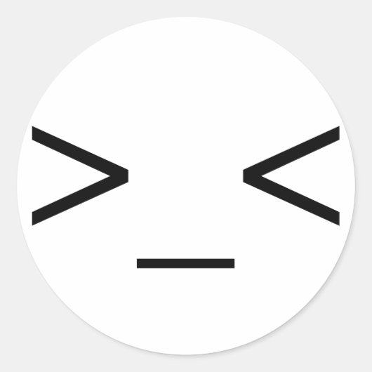 >_< Angry Emoticon Stickers (Voorkant)