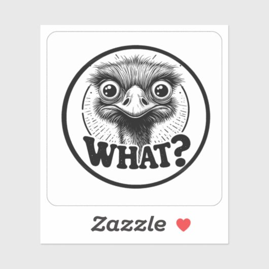 "Angry Emu What" Vinyl Sticker (Vel)