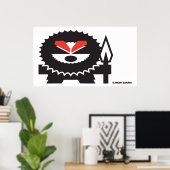 Angry Eskimo - zwart op licht Poster (Thuiskantoor)