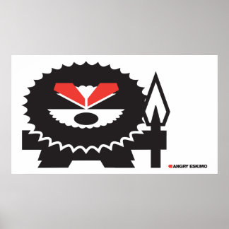 Angry Eskimo - zwart op licht Poster