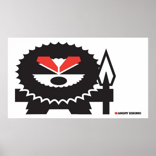 Angry Eskimo - zwart op licht Poster (Voorkant)