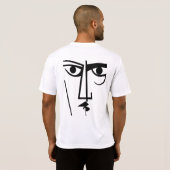Angry Eyes Expression Abstracte vrouw Face Line AR T-shirt (Achterkant volledig)