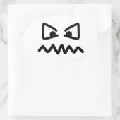 Angry eyes face ovale sticker (Tas)