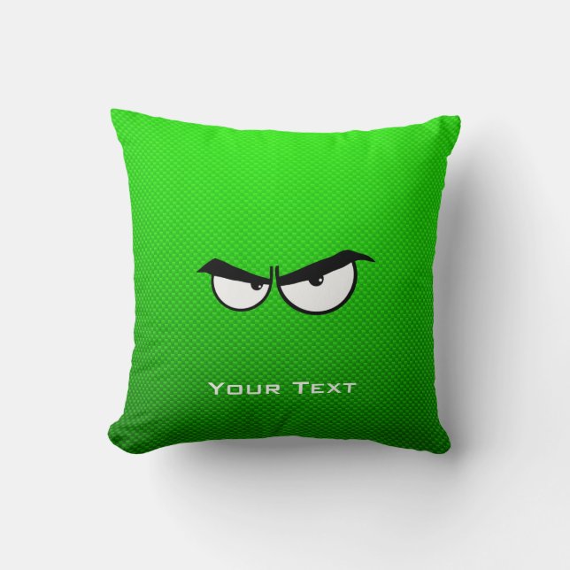 Angry Eyes; Groen Kussen (Voorkant)