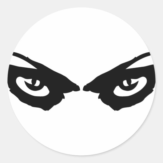 Angry Eyes Pictogram Ronde Sticker (Voorkant)