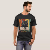 Angry Face Black Cat Bruh Meme Graphic Zon T-shirt (Voorkant volledig)