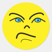 Angry Face Classic Ronde Sticker (Voorkant)