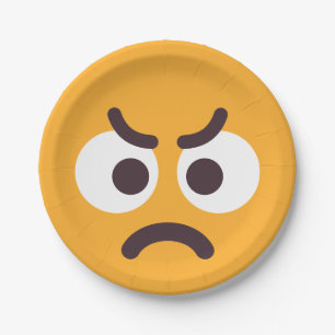 Angry Face Cute en Fun Editable Colors Emoji Meme Papieren Bordje