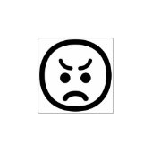 Angry Face Cute Schattig Minimal Line Art Emoji Rubberstempel (Afrduk)