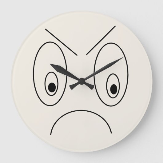 Angry Face Design Funny Grote Klok (Voorkant)