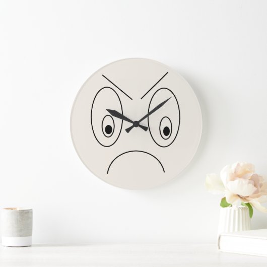 Angry Face Design Funny Grote Klok (Huis)