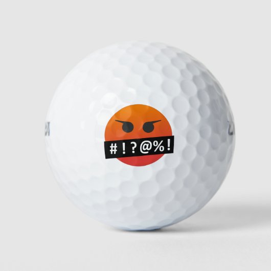 Angry Face Emoji Golfballen (Voorkant)