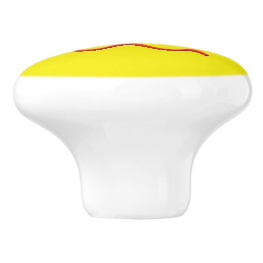 Angry Face Emoji Keramische Knop (Zijkant)