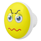 Angry Face Emoji Keramische Knop (Rechts)