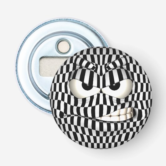 Angry Face Emoticon Button Flesopener (Voorkant)