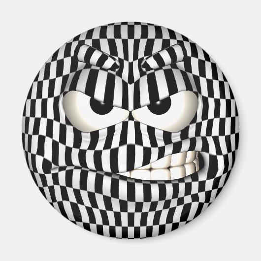 Angry Face Emoticon Magneet (Voorkant)