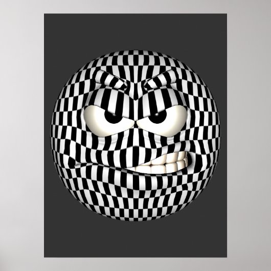 Angry Face Emoticon Poster (Voorkant)