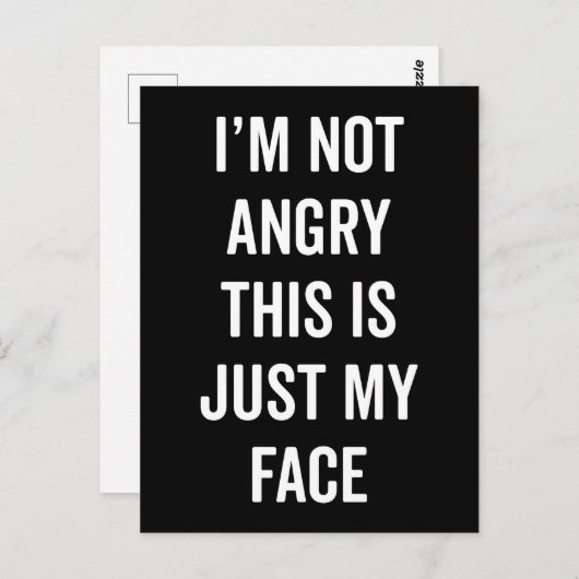 Angry Face Funny Quote Briefkaart (Voorkant / Achterkant)