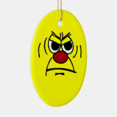Angry Face Grumpey Keramisch Ornament (Rechts)