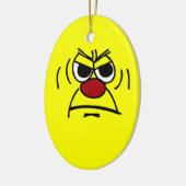 Angry Face Grumpey Keramisch Ornament (Links)