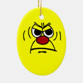 Angry Face Grumpey Keramisch Ornament (Achterkant)