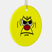 Angry Face Grumpey Keramisch Ornament (Rechts)
