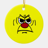 Angry Face Grumpey Keramisch Ornament (Voorkant)