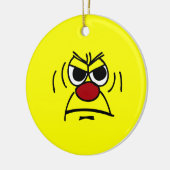 Angry Face Grumpey Keramisch Ornament (Links)