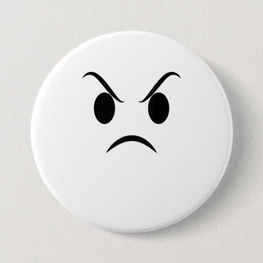 Angry Face Halloween Grumpy Outrage Emojis Ronde Button 7,6 Cm (Voorkant)