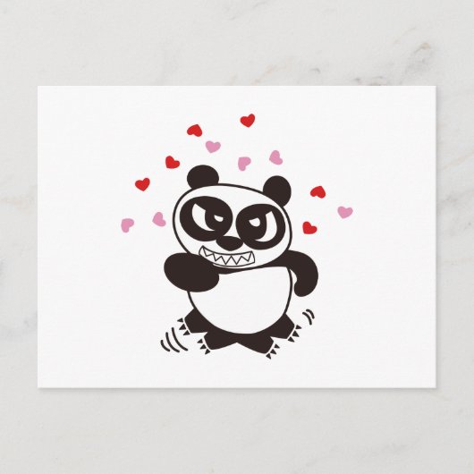 Angry Face Panda 32 Briefkaart (Voorkant)