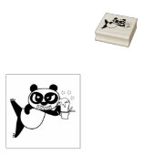 Angry Face Panda juieer op Rubberstempel (Gestempeld)