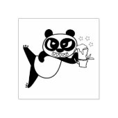 Angry Face Panda juieer op Rubberstempel (Afrduk)