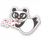Angry Face Panda Kissing Sticker (Voorkant)