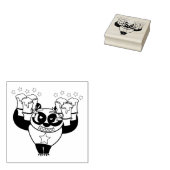 Angry Face Panda Laten we een feest houden Rubberstempel (Gestempeld)