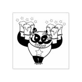 Angry Face Panda Laten we een feest houden Rubberstempel (Afrduk)