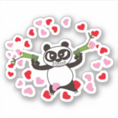 Angry Face Panda-liefdes Sticker (Voorkant)