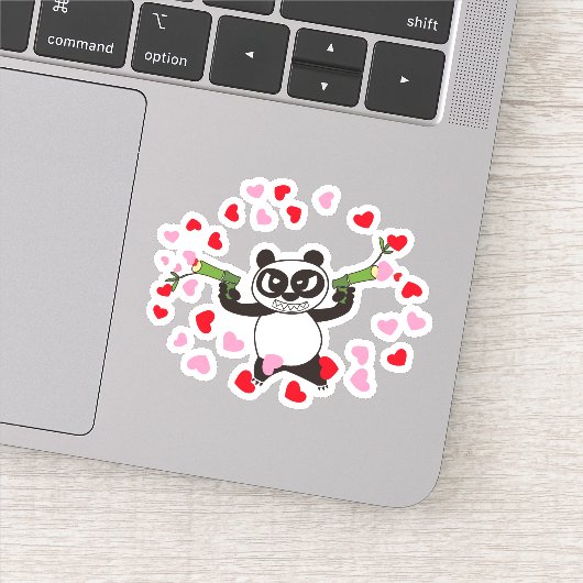 Angry Face Panda-liefdes Sticker (Detail)
