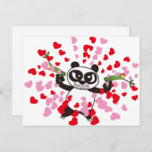 Angry Face Panda Loves Briefkaart (Voorkant / Achterkant)