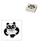 Angry Face Panda werkt uit Rubberstempel (Gestempeld)